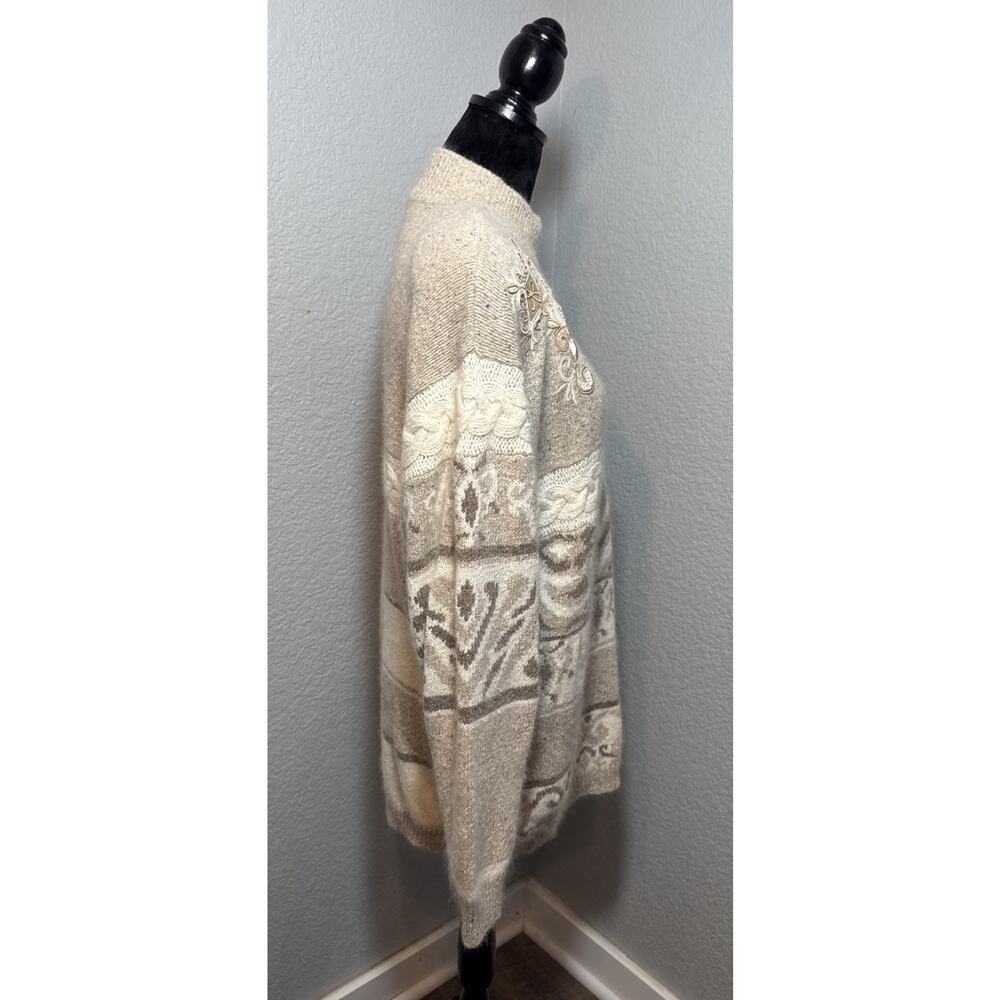 Vintage 1991 Large Silk Angora‎ Blend With Shoulder Pads Rare Art To Wear Boho - Picture 4 of 16